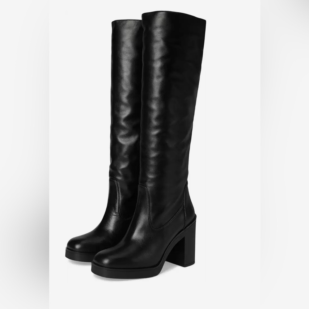 Stuart Weitzman Bethenny 80 knee high black calf leather boots NEW